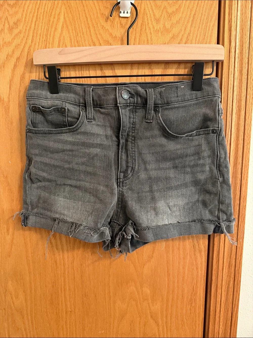 Madewell Distressed Gray Denim Shorts